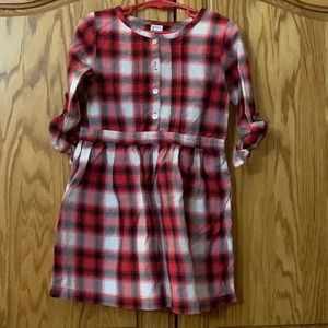 Kids red and black checkered dress